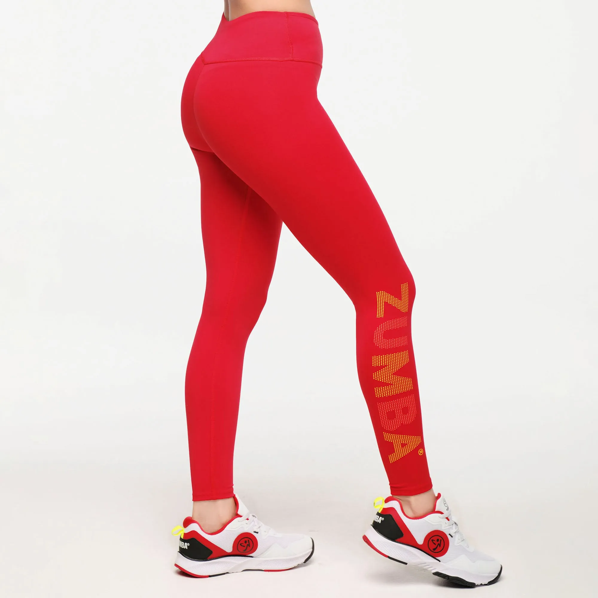 Zumba® Explore Crossover Waistband Ankle Leggings - Viva La Red